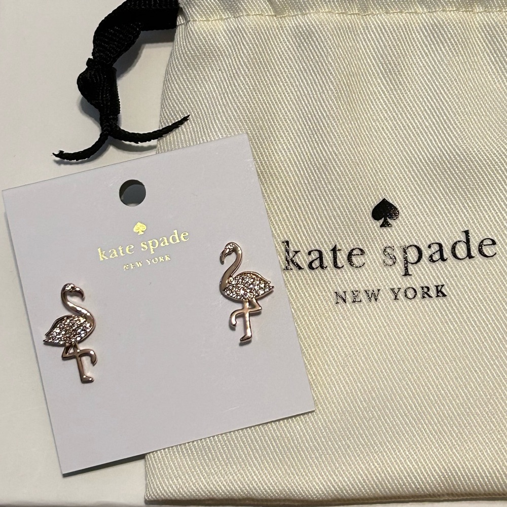 Kate Spade By the Pool Flamingo Stud Earrings